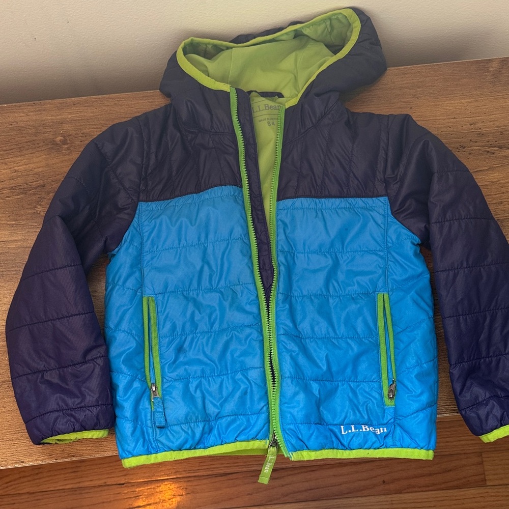 L.L. Bean Navy and Sky Blue Quilted Jacket